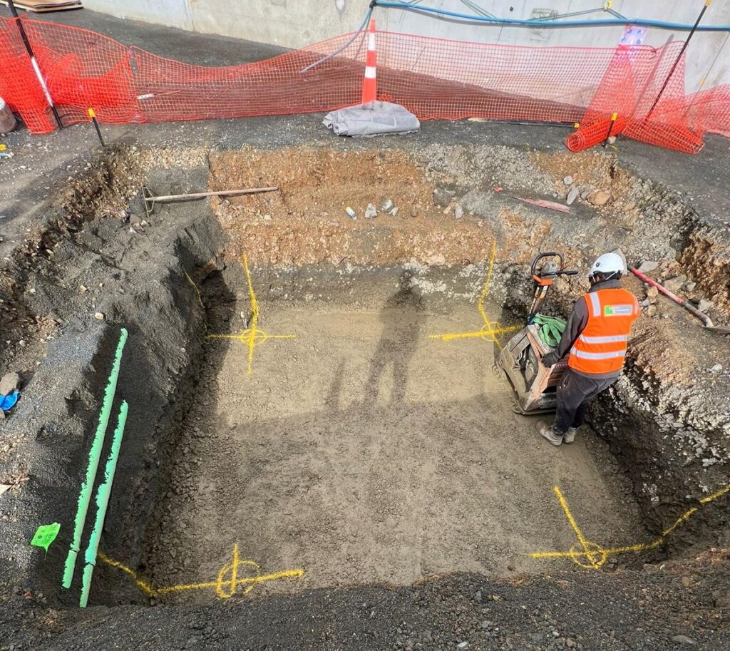 A well compacted base to the tree pit